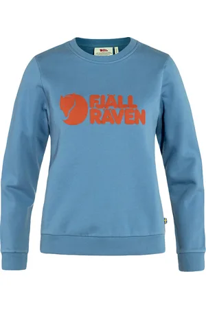 Fjällräven Logo Sweater W Dawn Blue - Terracotta Brown