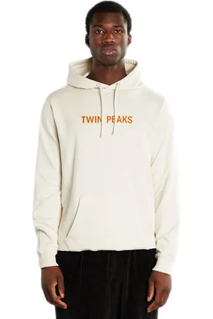Dedicated Hoodie Falun Twin Peaks Logo Oat White