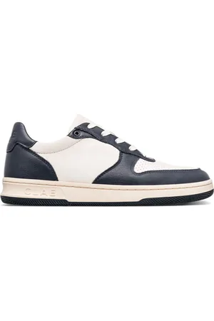 Clae Malone Navy Leather Off-White