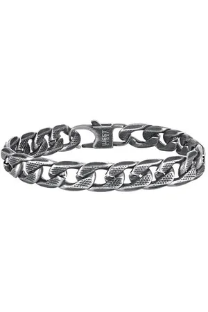 Silvego Pánský náramek BLACK CURB z chirurgické oceli 22,5 cm TJWB034