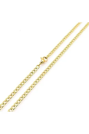 Silvego Náhrdelník z chirurgické oceli Curb Pancr pozlacený 18kt žlutým zlatem - 3 mm KMM233552NGP