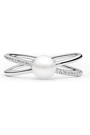 Silvego Stříbrný prsten Eternity s pravou přírodní bílou perlou a Brilliance Zirconia LPS3327PWRS