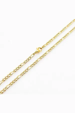 Silvego Náhrdelník z chirurgické oceli Figaro pozlacený 18kt žlutým zlatem - 3 mm KMM237721NGP