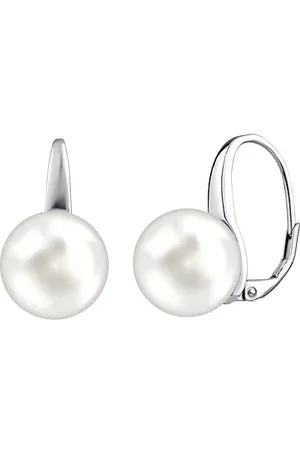 Silvego Náušnice s bílou perlou Swarovski® Crystals 12 mm LPS061912MM