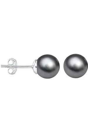 Silvego Náušnice pecky s černou perlou Swarovski® Crystals LPS1298B