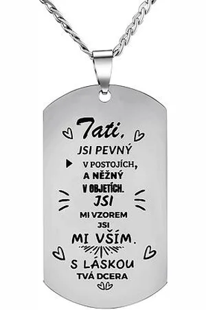 Silvego Přívěsek s řetízkem z chirurgické oceli dog tag od dcery s nápisem: Tati od dcery... RRC0421N