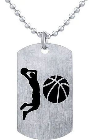 Silvego Přívěsek z chirurgické oceli Basketbal - včetně řetízku 60cm RRC0884-B