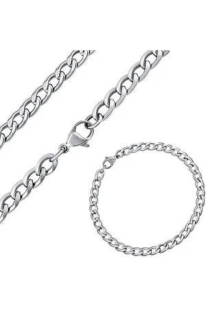 Silvego Set náramku a náhrdelníku CURB PANCR z chirurgické oceli 5 mm KMM117568