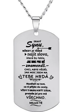 Silvego Přívěsek s řetízkem z chirurgické oceli dog tag pro syna s nápisem: Drahý synu... RRC0384N