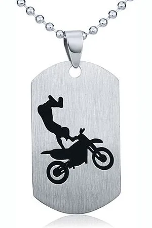 Silvego Přívěsek z chirurgické oceli Freestyle Motocross - včetně řetízku 60cm RRC0884-M