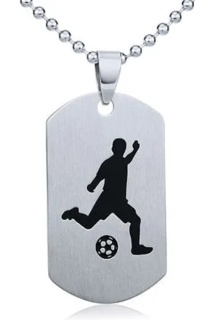 Silvego Přívěsek z chirurgické oceli Fotbal - včetně řetízku 60 cm RRC0884-F
