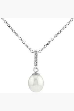 Silvego Stříbrný náhrdelník Cassidy s přírodní bílou perlou 9 mm a Brilliance Zirconia LPS0639NW
