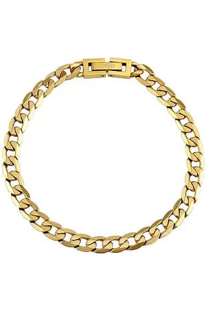 Silvego Pánský náramek CURB PANCR z chirurgické oceli 6 mm pozlacený 14k zlatem KMM249699BGP