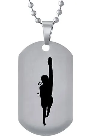 Silvego Přívěsek z chirurgické oceli Plavec - včetně řetízku 60 cm RRC0884-P