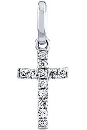 Silvego Diamantový přívěsek křížek Serafine z bílého zlata 0,04 ct KEG131212PGWD