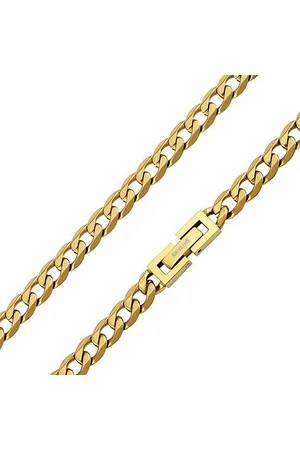 Silvego Pánský náhrdelník CURB PANCR z chirurgické oceli 6 mm pozlacený 14k zlatem KMM249699NGP