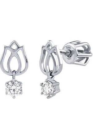 Silvego Diamantové náušnice (0,20 ct) Tulip pecky v bílém zlatě dámské i dětské KEG2154EGWD