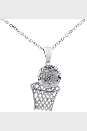 Silvego Stříbrný náhrdelník Jordan s přívěskem basketbalového míče a koše DCC1609304N