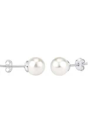 Silvego Náušnice pecky s bílou perlou Swarovski® Crystals VSW044LPS