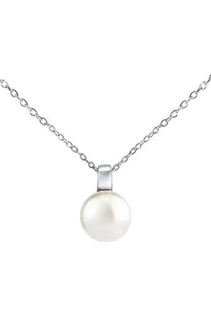 Silvego Stříbrný náhrdelník s bílou perlou Swarovski® Crystals 12 mm LPS061912PSWW