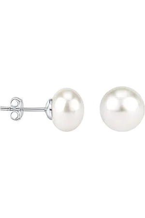 Silvego Náušnice s bílou přírodní perlou 10 mm LPS0614W10