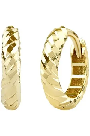 Silvego Zlaté náušnice kruhy Kayra ze žlutého zlata broušené 13mm QR119EGYYDC1