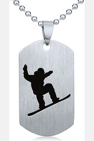 Silvego Přívěsek z chirurgické oceli Snowboard - včetně řetízku 60cm RRC0884-S