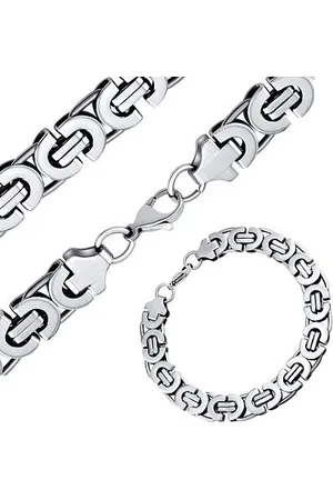 Silvego Masivní set náramku a řetízku pro muže z chirurgické oceli - 11mm KMMS5678