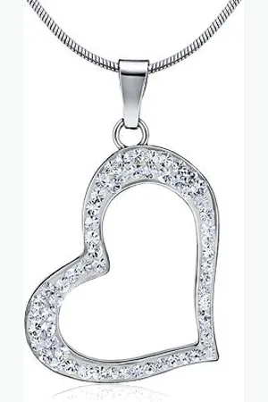 Silvego Stříbrný přívěsek srdce se Swarovski® Crystals B16086