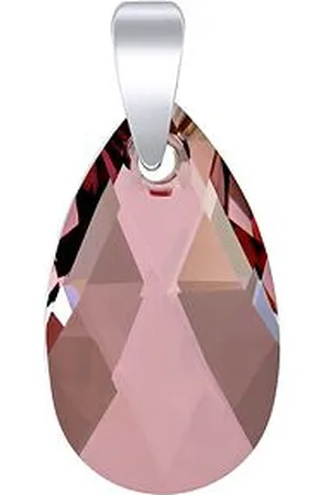 Silvego Stříbrný přívěsek Kapka 16mm Antique Pink se Swarovski Elements LSW124P
