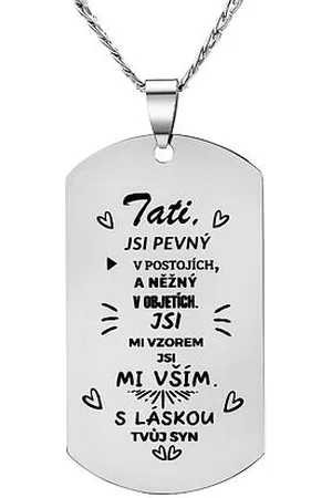 Silvego Přívěsek s řetízkem z chirurgické oceli dog tag pro tátu s nápisem: Tati, jsi pevný... RRC0420N