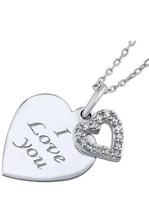 Silvego Stříbrný náhrdelník s přívěskem srdíčka "I love you" - 42 + 5 cm ZT131008NW