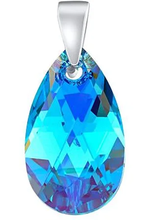 Silvego Stříbrný přívěsek Jelly ve tvaru kapky Swarovski® Crystals Aquamarine LSW6106P16AQ