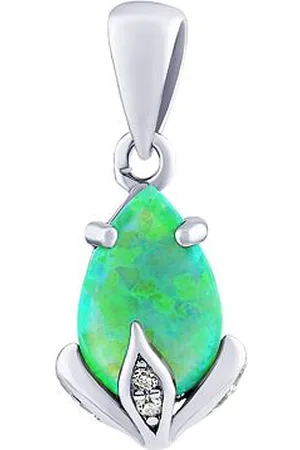 Silvego Stříbrný přívěsek Clarissa se zeleným opálem a Brilliance Zirconia JJJ1267PG