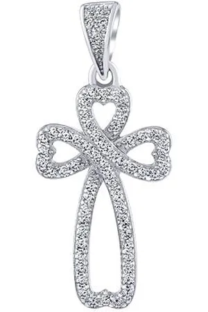 Silvego Stříbrný přívěsek křížek Eugen s čirými Brilliance Zirconia MW2884P