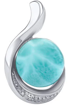 Silvego Stříbrný přívěsek Geonna s přírodním larimarem a Brilliance Zirconia JSTP14626LR