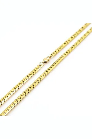 Silvego Náhrdelník z chirurgické oceli Curb Pancr pozlacený 18kt žlutým zlatem - 4 mm KMM235080NGP