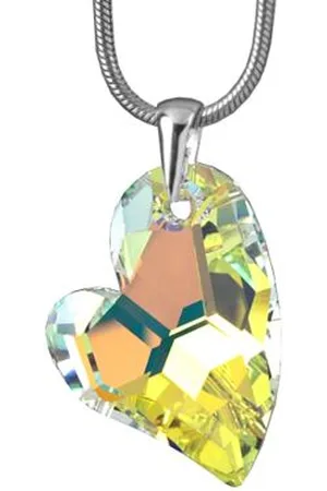 Silvego Stříbrný přívěsek Srdce Devoted 2 U 27mm Crystal AB se Swarovski® Crystals LSW146P