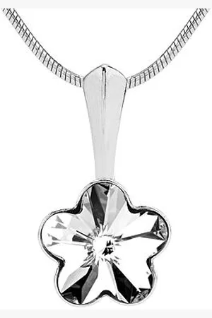 Silvego Stříbrný přívěsek květina se Swarovski Crystals 10 mm-bezbarvá VSW016P-bezbarvá