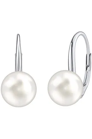 Silvego Náušnice s bílou perlou Swarovski® Crystals VSW018ELPS