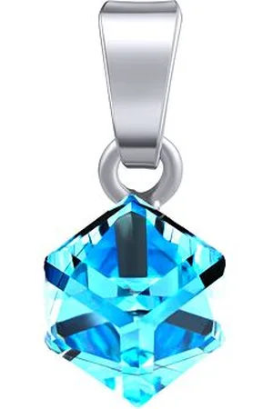 Silvego Stříbrný přívěsek kostka Swarovski® Crystals 6 mm Aquamarine VSW4841P6AQ