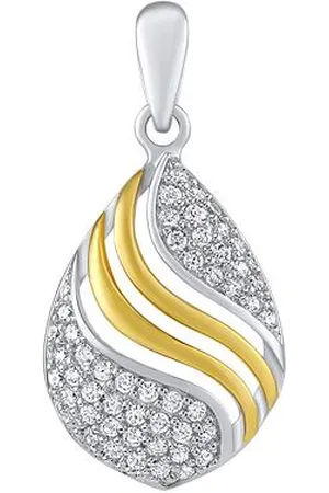 Silvego Stříbrný přívěsek kapka Donna s čirými Brilliance Zirconia částečně pozlacený FWP14217