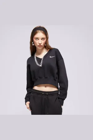 Nike W Nsw Phnx Flc Crop Vneck Černá