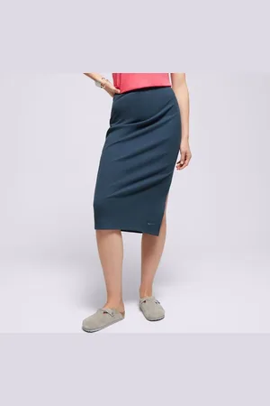 Nike W Nsw Nk Chll Knt Rib Md Skirt Tmavomodrá