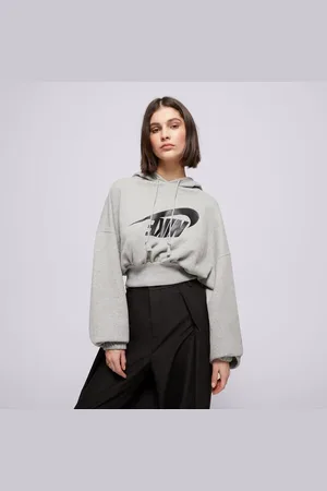 Nike S Kapucí W Nsw Os Flc Crop Dance Šedá