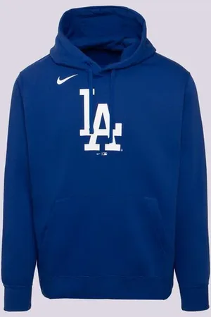 Nike S Kapucí Mlb Logo Club Fleece Hood Los Angeles D Modrá