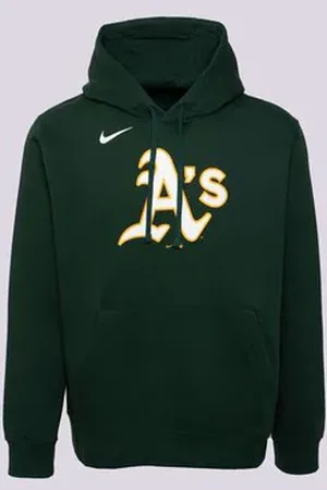 Nike S Kapucí Mlb Logo Club Fleece Hood Oakland Athle Zelená
