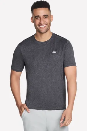 Skechers Muži Performance Charge tričko v Cerná/Sedá Uhlíková