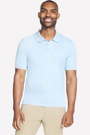 Skechers Muži Off Duty Polo v Přírodní Barva/Světle Modrá