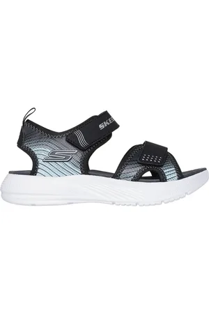 Skechers Chlapci Microspec-Splash sandály v Černá/Stříbrná